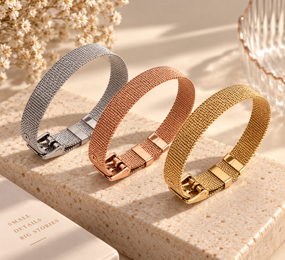 Stainless Steel Slider Bracelet -Rose Gold